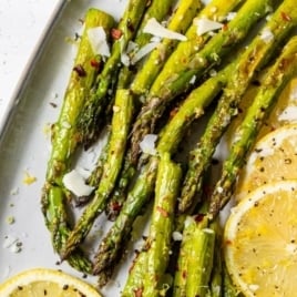 healthy oven roasted asparagus photo with text