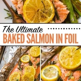 The ultimate baked salmon in foil collage photo
