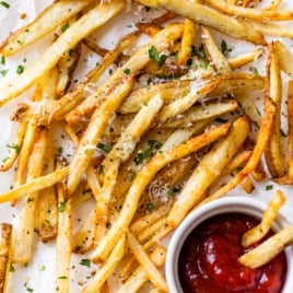 crispy air fryer french fries with sauce