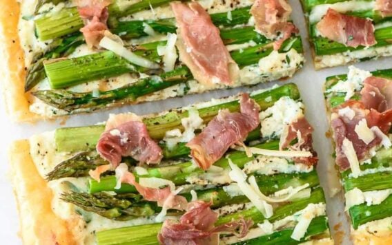 This Asparagus Tart is GORGEOUS and EASY! A delicious appetizer, main dish, or brunch! @wellplated