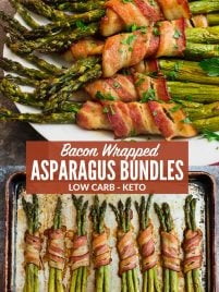Bacon Wrapped Asparagus Bundles on a Pan for the Oven