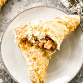 easy apple turnover on a plate
