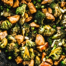 a wok with easy chicken and broccoli stir fry