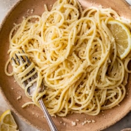 the best lemon pasta on a plate