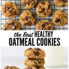 Clean Eating Healthy Oatmeal Cookies with Applesauce and Chocolate Chips