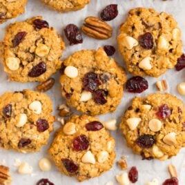 Cranberry Oatmeal Cookies with White Chocolate Chips