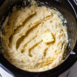 crockpot mashed potatoes with butter in the slow cooker