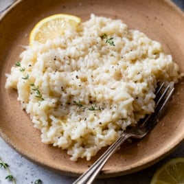 creamy Instant Pot risotto on plate