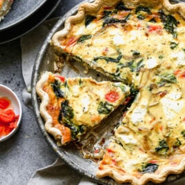 Healthy goat cheese quiche