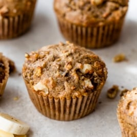 moist healthy banana muffins with nuts