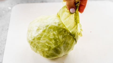 coring cabbage for classic cabbage roll