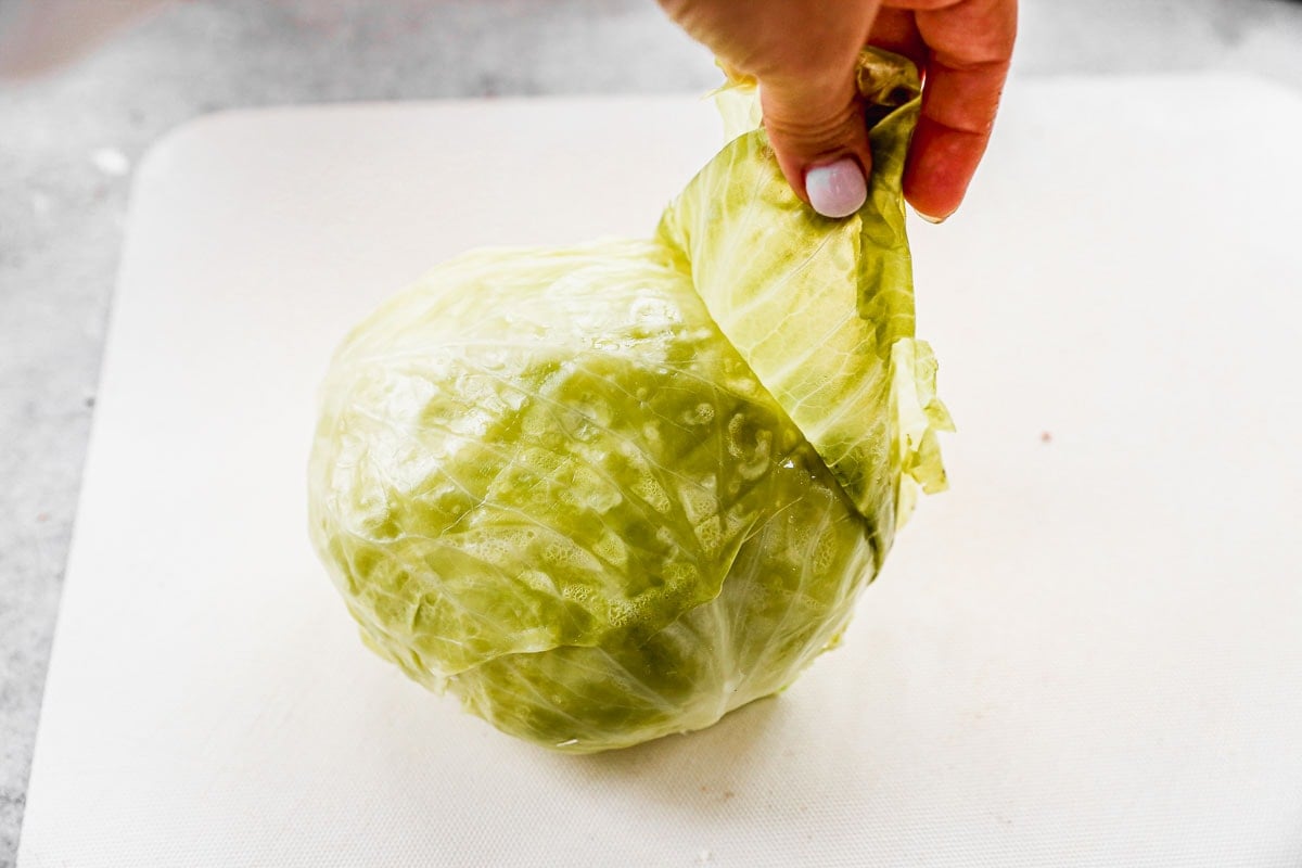 coring cabbage for classic cabbage roll