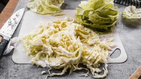 chopped cabbage for traditional cabbage rolls