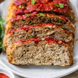 Turkey meatloaf cut into slices