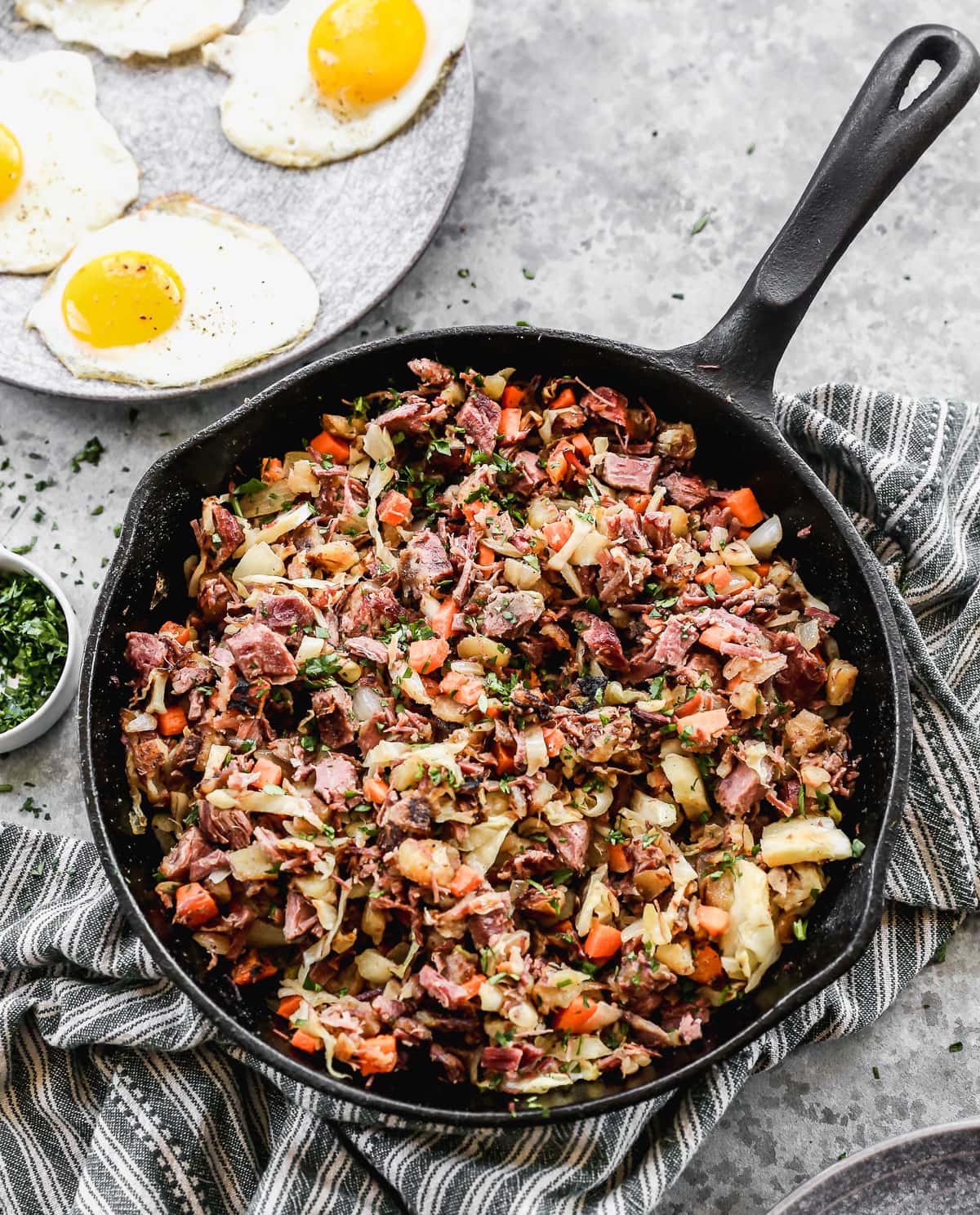 the best crispy corned beef hash in a skillet
