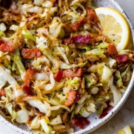 simple fried cabbage recipe in a bowl