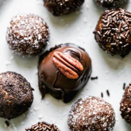 Bourbon balls with toppings